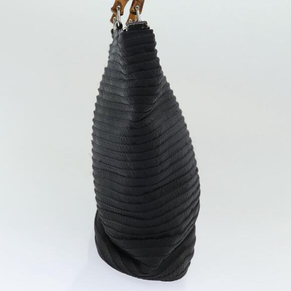 GUCCI Bamboo Hand Bag Nylon Black - Picture 3 of 16